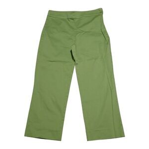 Tori Richard Honolulu Pants Womens 6 Green Cotton Stretch Wide Leg Crop Casual